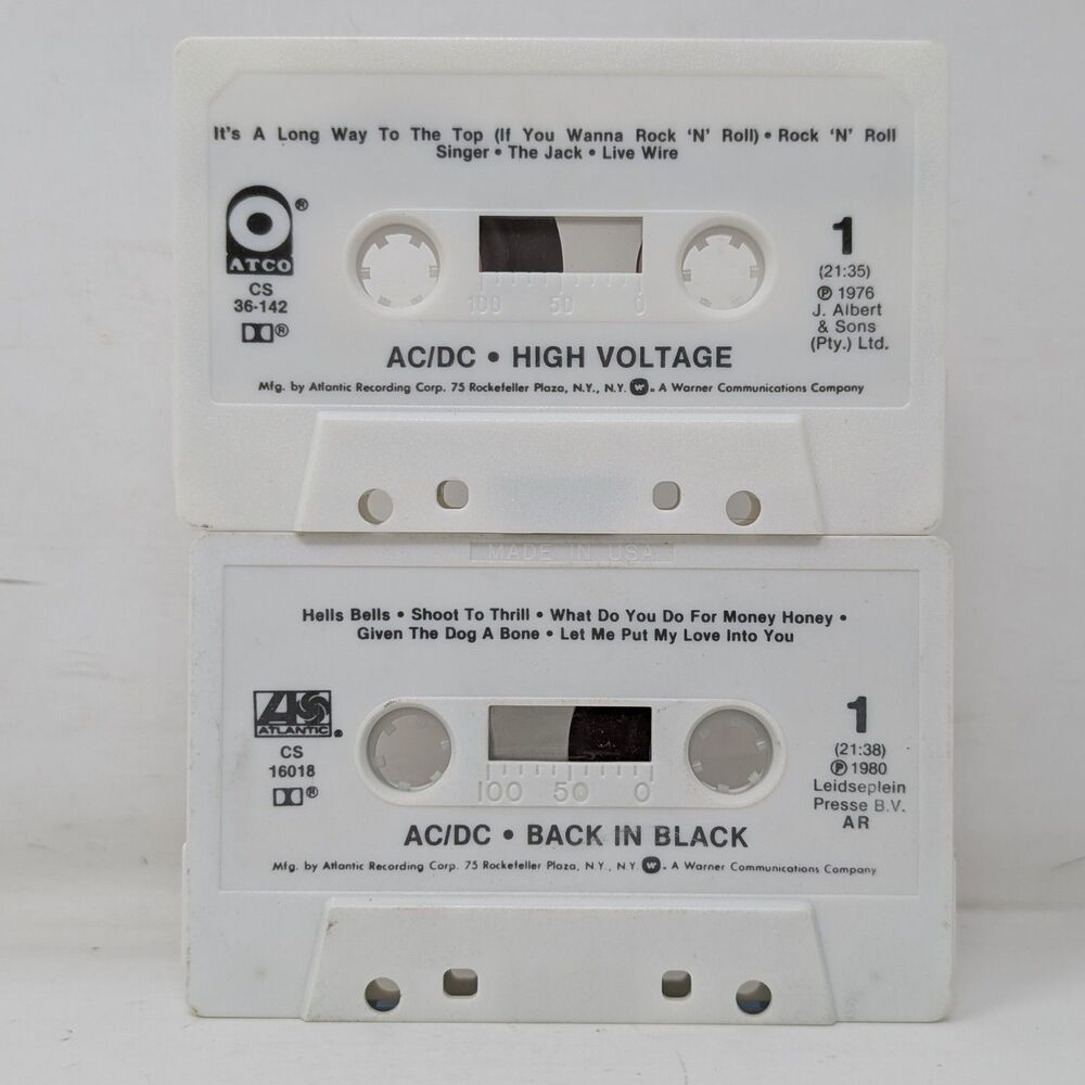 Vintage AC/DC Cassette Tape Lot High Voltage 1976 And Back In Black 1980 - Picture 5 of 7